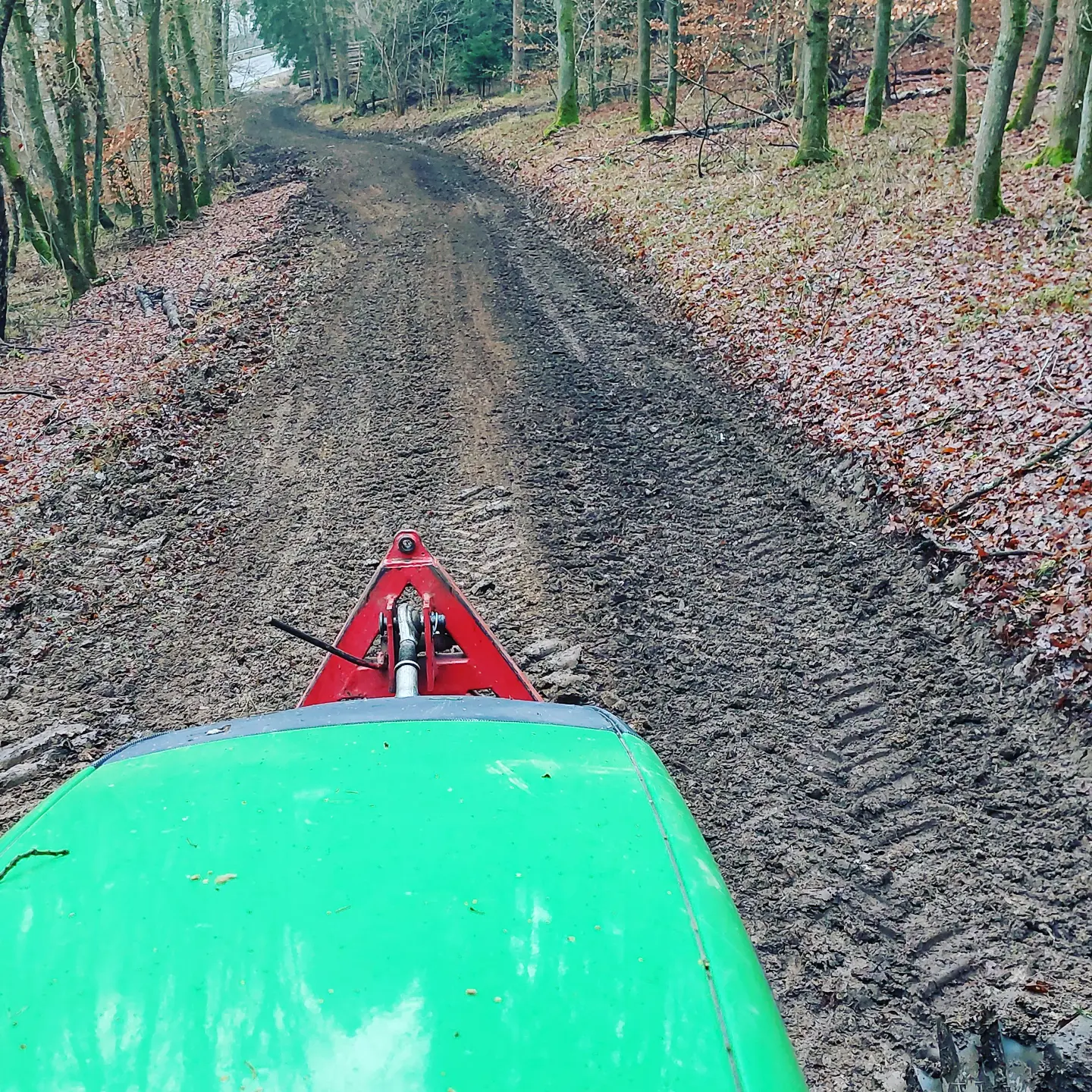 Frisch abgezogener Forstweg